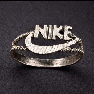 OOAK Nike Sterling Silver Ring Sz 7 Unisex Artisan 925 Logo Swoosh Collectible